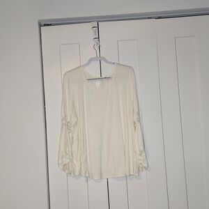 Roommates Cream Blouse with Lace Sleeves